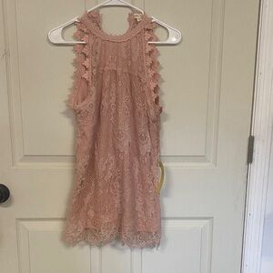 Elegant Pink Lace Kids Dress